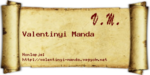 Valentinyi Manda névjegykártya